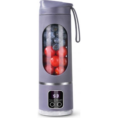 Blender Portable USB Rechargeable Violet Clair, 3,7 V, pour Jus et Smoothies (1/5)