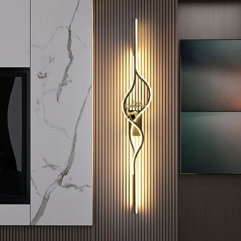 Moderne 60 cm spiralförmige LED-Wandleuchte aus Aluminiumrohr, ideal für den Nachttisch, den Flur oder zur Erzeugung eines warmen Lichts. (1/5)