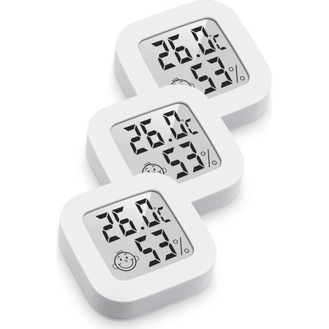 Mini Thermomètre Hygromètre Intérieur Digital - Précision ±1°C, Humidité 10–99% RH, CR2032 (1/5)