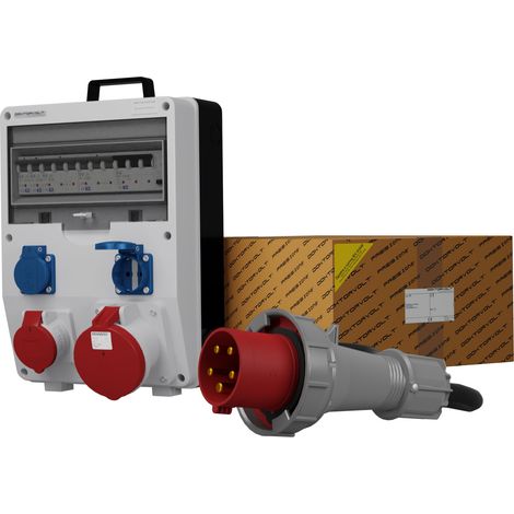 Tableau électrique de chantier avec câble TD-S/FI SKH 63 A 16 A 2x230 V Schuko Doktorvolt DV-0045-D (1/3)