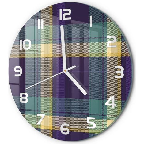 Horloge Murale Ronde Décorative en Verre Silencieuse Salon Cuisine Bureau Texture en maille fi 30 cm (1/5)