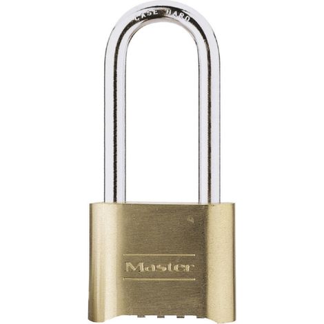 Master Lock 175EURDLH Cadenas à Combinaison Certifié en Zinc et Finition Laiton et Anse Longue, Doré, 10,7 x 5,1 x 2,4 cm