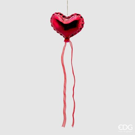 EDG Enzo De Gasperi Decorazione di Natale Palloncino Cuore Vetro D 12 Cm Burgubdy