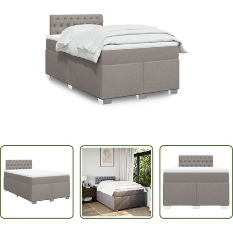 vidaXL Taschenfederkern -  Boxspringbett mit Matratze Taupe 120x200 cm Stoff (1/5)