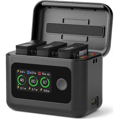 3-Akku-Ladestation für die DJI OSMO 360 Kamera, Schnellladehülle, LCD-Bildschirm, SD-Kartenhalter, Ladegerät-Zubehör (1/5)