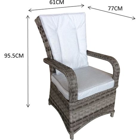 Signature Weave Florence Wicker Garden Outdoor Dining Chair Cushions Brown