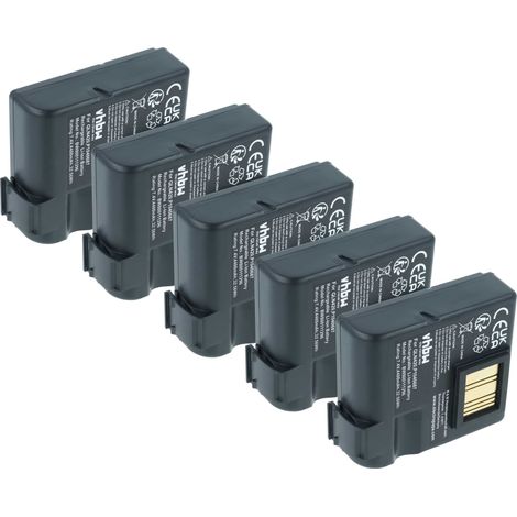 vhbw 5x Battery Replacement for Zebra P1050667-016 for Printer Copier Scanner Label Maker (4400 mAh, 7.4 V, Li-Ion) (1/4)