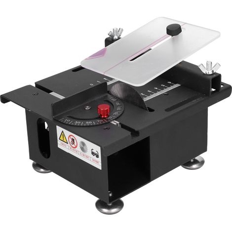Scie Circulaire Mini 100W, Machine à Découper avec Rail Coulissant Réglable, 110V-240V, Prise UE, pour Menuiserie et Travail du Bois (1/5)