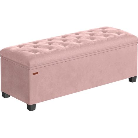 Pouf contenitore panca poggiapiedi 40 x 110 x 40 cm fondo letto cubo con contenitore carico fino a 300 kg per soggiorno camera da letto ingresso rosa confetto 120007721
