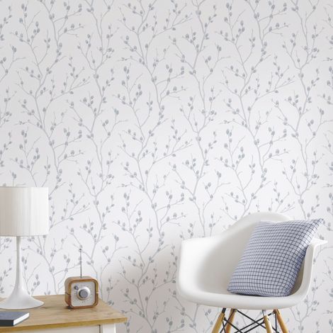 Papier peint intissé Karma Vinyle Expansé 1005 x 52cm Gris bleuté