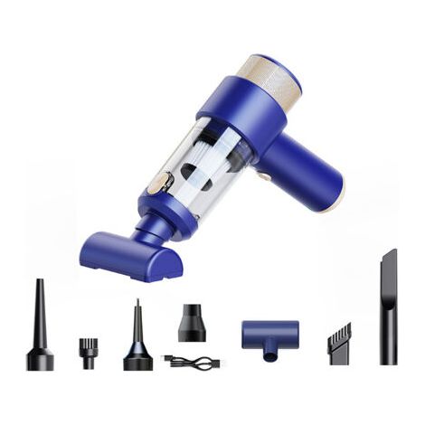Applicable Aspirateur Voiture, 16000PA 4 en 1 Mini Aspirateur sans Fil a Main avec Aspiration, Soufflage, Gonflable Puissant Vacuum Cleaner, Maison, Bureau, Animaux Domestiques (1/5)