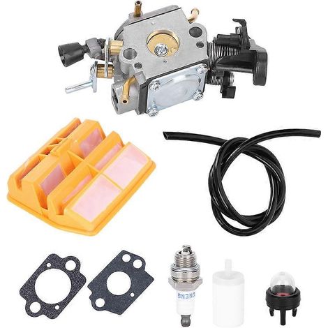 Kit carburateur, filtre à air et pompe d'amorçage compatible avec les tronçonneuses Husqvarna 445, 450, 445E et 450E - pièces détachées (1/4)