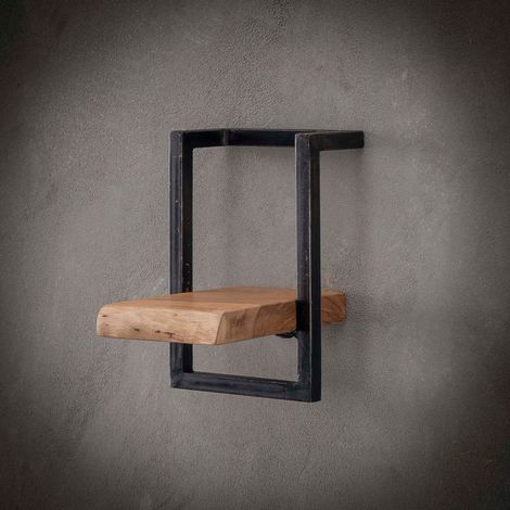 Étagère murale en bois et métal 20cm ERNEST (1/5)