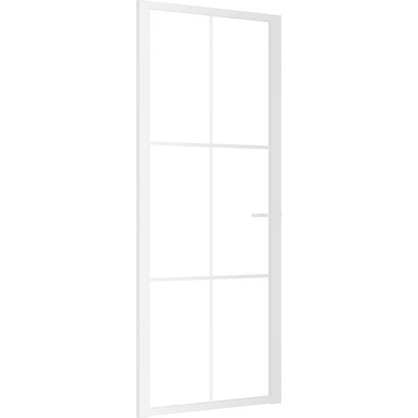 vidaXL Puerta de Vidrio 83 x 201,5 cm Aluminio Blanco y transparente (1/2)