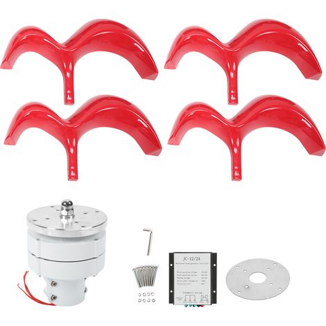 Éolienne verticale à axe vertical 600W 24V, générateur domestique à 4 pales en forme de courge, fixation par cerceau, dispositif de production d'énergie renouvelable DT-HL-600W24V (1/5)