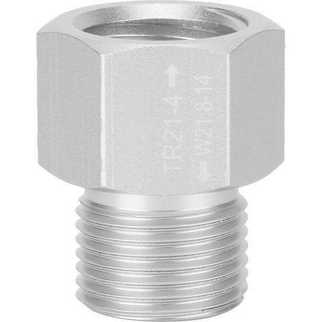 Adaptateur TR21x4 vers W21.8‑14 pour bouteille de soda en aluminium, convertisseur de CO2 argenté (1/5)