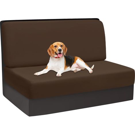 RV/Campervan Dinette Cushion Covers in Stretch Velvet, Replacement Sofa Cushion Covers with Backrest Cover (Black Coffee) (1/5)