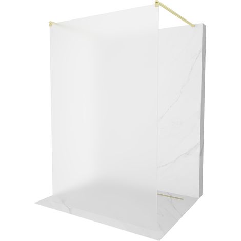 Mexen Kioto paroi de douche autoportante 120 x 200 cm, verre dépoli 8 mm, finition dorée brossée - 800-120-002-55-30 (1/5)