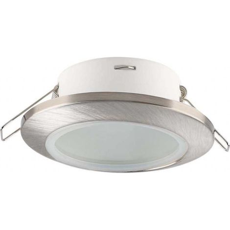 V-TAC VT-981 portafaretto led da incasso rotondo bombato faretto GU10 colore nichel satinato in policarbonato IP44 sku 6700 (1/5)