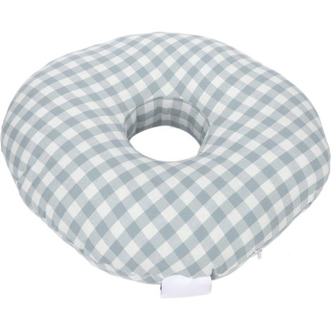 Oreiller d'oreille à un seul trou Blue Grid avec protection et trou pour les oreilles, noyau d'oreiller pour dormir sur le côté, ne presse pas les oreilles ni la colonne vertébrale du cou (1/5)