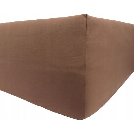 Sábana bajera Jersey Deluxe - Chocolate 140x200 con banda ajustable. Producto pulido. (1/2)