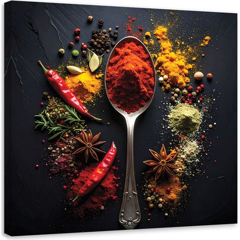 Leinwandbild Bunte aromatische Gewürze 20x20 (1/5)