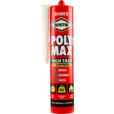 Sigillante Poly Max High Tack Express Bianco Bostik 440 Gr Cartuccia (1/5)