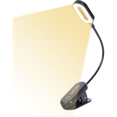 Lampe lecture à pince 3 températures de couleur et luminosité (1/5)