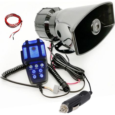 Klaxon de voiture Trompette d'air 135db Alarme de voiture 7 tons Air Horn Amplificateur de secours avec microphone Blu - ray pa système de haut - parleurs Car Horn pour 12V camion bateau ect (1/5)