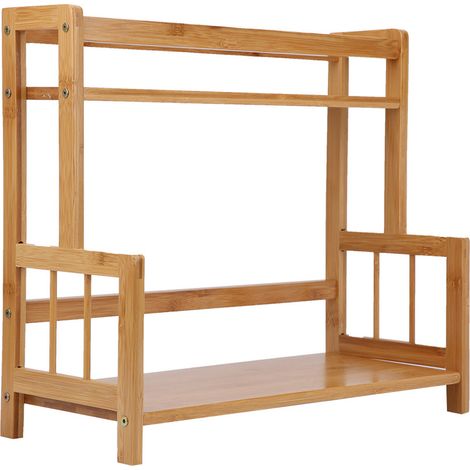 Étagère de rangement multifonctionnelle à 2 niveaux pour épices et condiments de cuisine (1/5)
