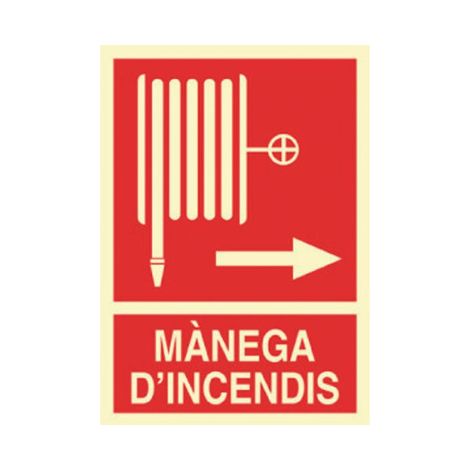 Señal en catalán Mànega D'incendis dreta 297X210 mm (1/2)