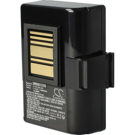 vhbw Battery Replacement for Zebra P1023901, BTRY-MPP-34MAHC1-01 for Printer Copier Scanner Label Maker (2200 mAh, 7.4 V, Li-Ion) (1/4)