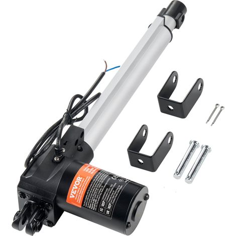 Actionneur Linéaire 12 V, Actionneur de Mouvement Linéaire Robuste 250 mm 6000 N 5 mm/s avec Support de Montage et Protection IP44 pour Portes Électriques, Machines Industrielles, Navires, Cargo (1/5)