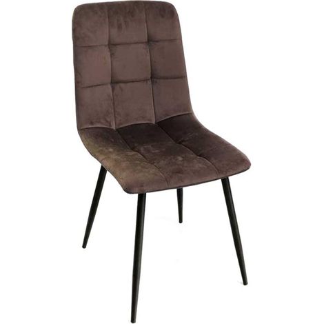 Set 4 sedie imbottite marrone cm 44x41x88h
