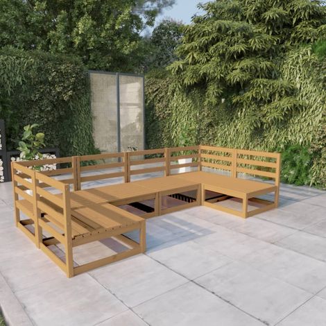 6-tlg. Garten-Lounge-Set Massivholz Kiefer (1/5)