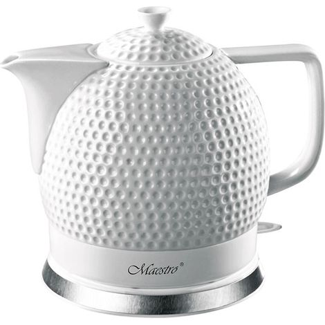Bouilloire électrique 1,2 L céramique blanche 1200 W – Indicateur de niveau d'eau – Arrêt automatique – MR067 – Maestro (1/7)