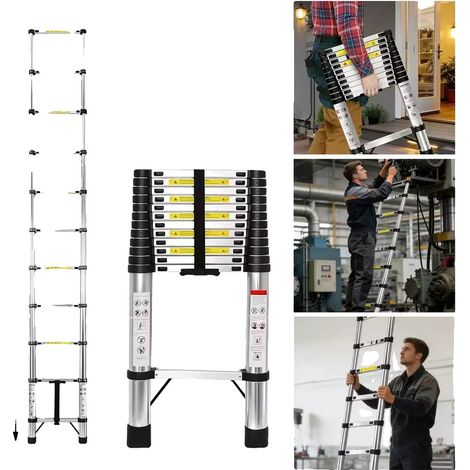 Échelle télescopique, lourde, design gain de place, 3.8m (1/2)