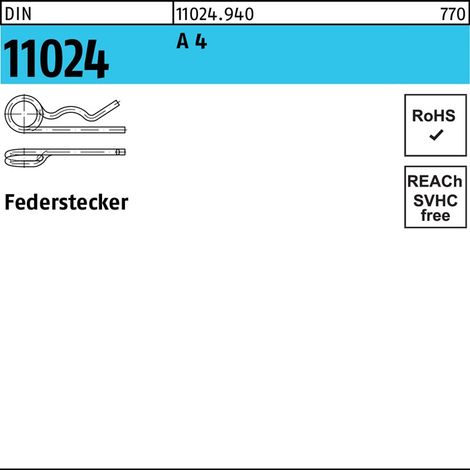 Fiche à ressort DIN 11024 3,2/11,3-14 A 4 25 pièces
