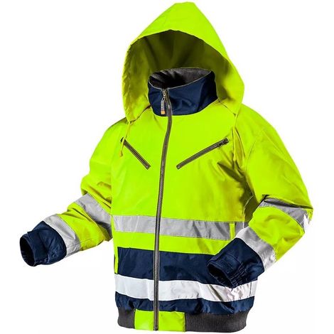 Chaqueta de trabajo Neo Tools, acolchada de alta visibilidad, talla L, amarillo