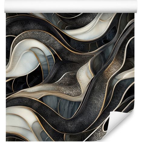 Papier peint encre graphite, marron et gris clair pour salon et chambre 50x1000 (1/5)