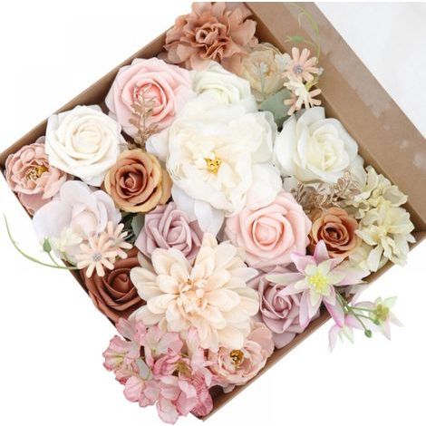 Fleurs artificielles avec tiges, idéales pour les projets créatifs, les bouquets de mariage à faire soi-même, les décorations de table, les décorations d'automne et les compositions de fleurs artifici