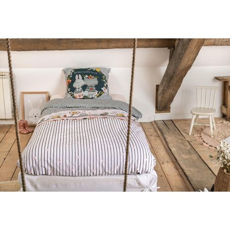 Parure de Lit Enfant 140 x 200 cm + 1 Taie d'oreiller –coton 57 fils Jardinage (1/3)