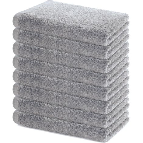 Plafonnier Cristal Serviette de Bain - Lot de 8 - Coton - Absorption Rapide - Salle de Bain Et Fitness - 40x40 Cm - (1/5)