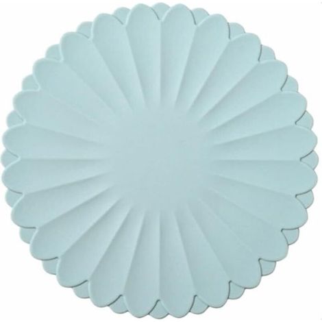 Dessous de plat en silicone résistant à la chaleur, antidérapant pour cuisine et table, bleu mer, 18 cm. (1/4)