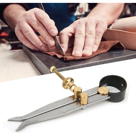 Compas à ressort trempé en acier au carbone et laiton, à pattes plates, pour traçage, 100 mm (1/5)