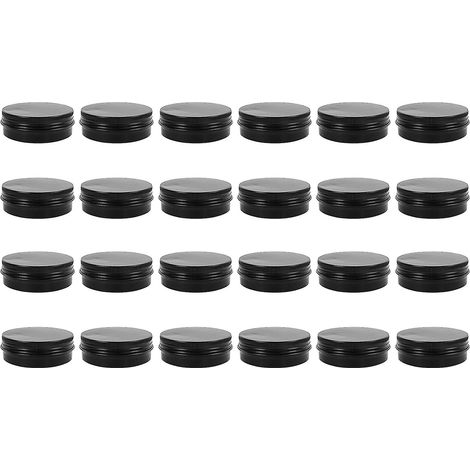Boîtes en aluminium - Lot de 24 boîtes rondes en métal de 60 g (2 oz) avec couvercle à vis - Contenants pour échantillons cosmétiques (1/4)