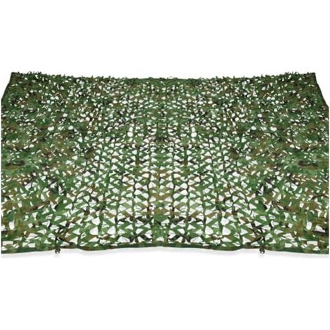 Voile d'ombrage rectangulaire motif camouflage 3x5 M maille verte (1/5)