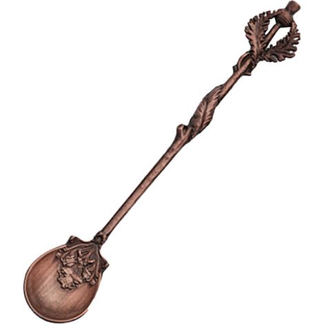 Cuillère à mélanger au design créatif, style vintage élégant, mini cuillère royale en alliage de zinc sculpté, cuillères à dessert à fruits pour la maison (1/5)