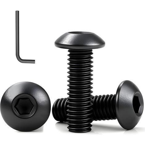 Boulons à tête cylindrique en acier inoxydable A2 V2A DIN 603 – M8x20 – 25 pièces – Tête bombée – Tête ronde plate avec collet carré – Vis à métaux antirouille pour bois et métal – ISO 8677– (M8x20 (2 (1/5)
