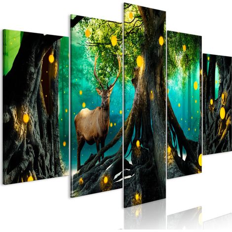 Tableau Imprimé 5 Panneaux "Enchanted Forest Wide" 50 x 100 cm (1/2)